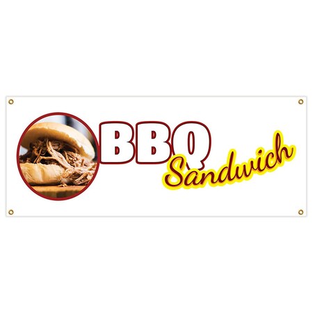 Signmission Bbq Sandwich Banner Heavy Duty 13 Oz Vinyl with Grommets Single Sided B-Bbq Sandwich